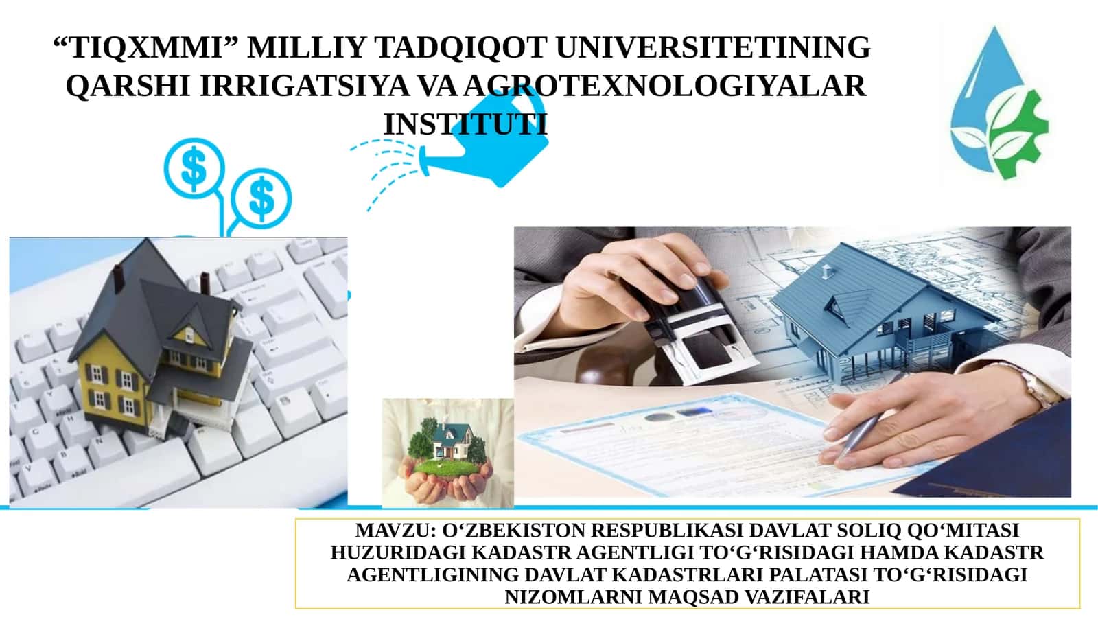O‘ZBEKISTON RESPUBLIKASI DAVLAT SOLIQ QO‘MITASI HUZURIDAGI KADASTR AGENTLIGI HAMDA KADASTR AGENTLIGINING DAVLAT KADASTRLARI PALATASI TO‘G‘RISIDAGINIZOMLARNI MAQSAD VAZIFALARI