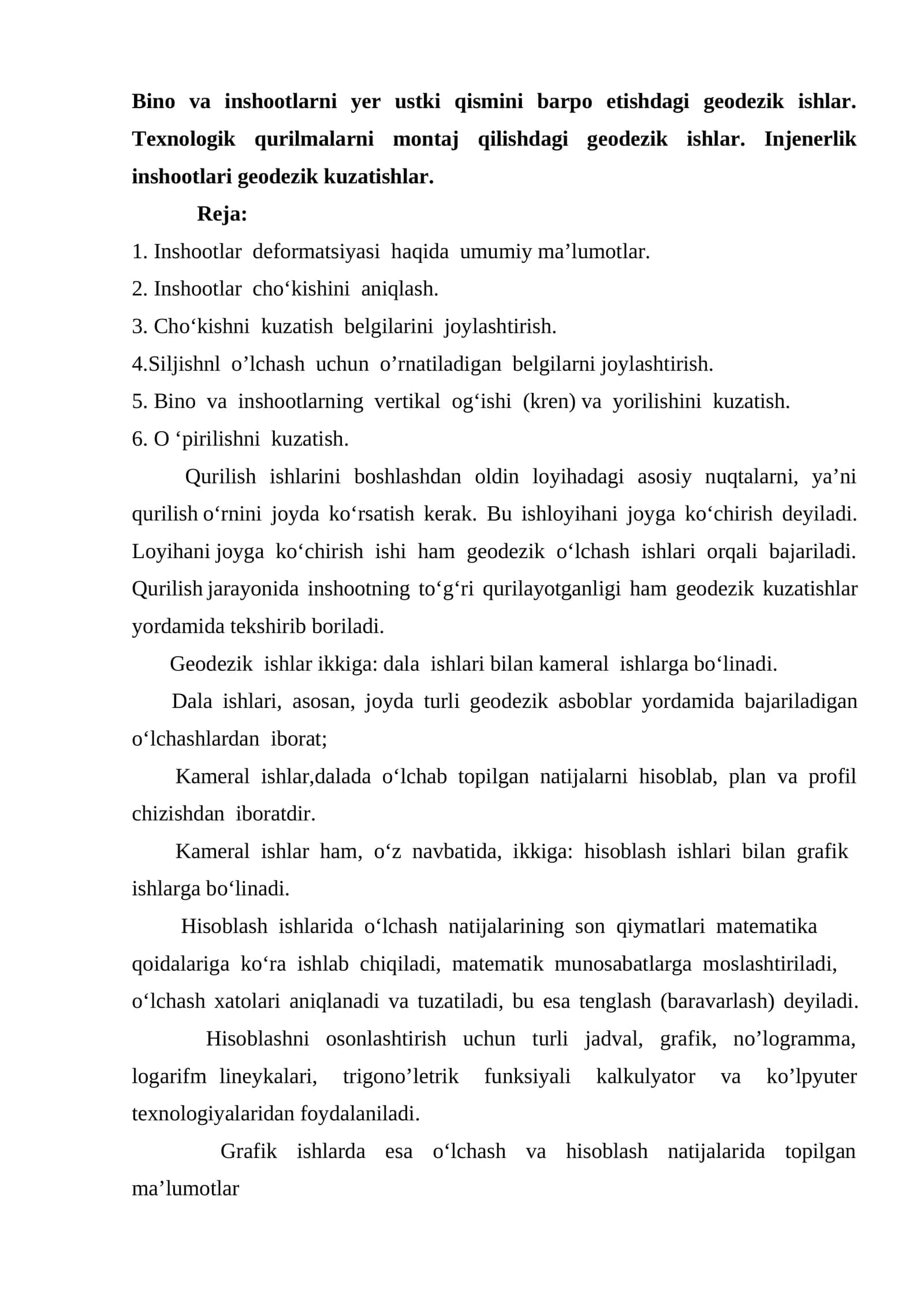 Geodezik ishlar