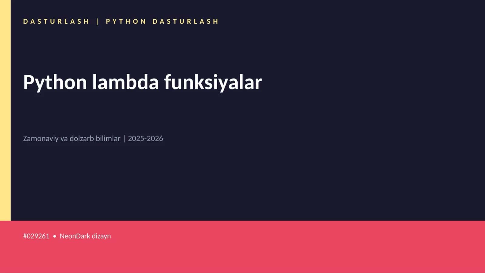 Python lambda funksiyalar