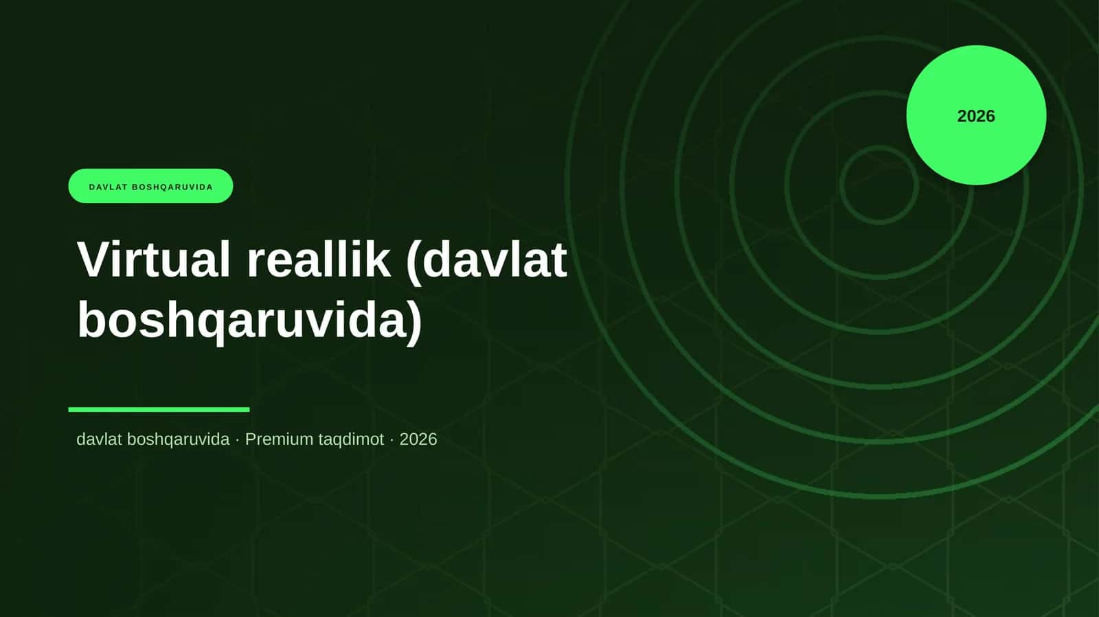 Virtual reallik (davlat boshqaruvida)