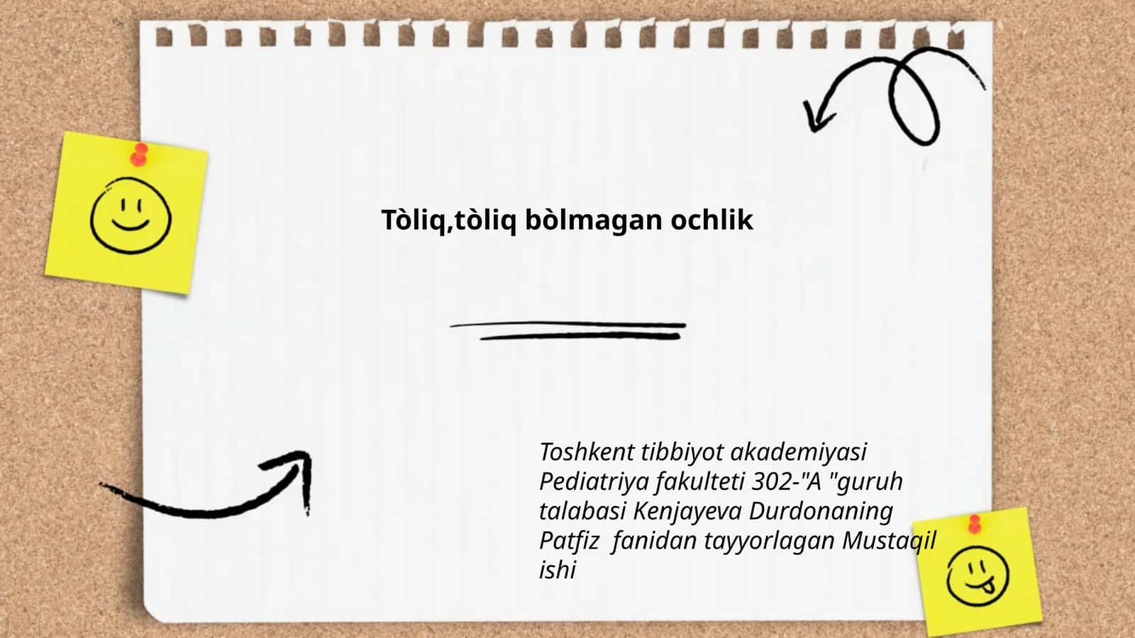 To'liq, to'liq bo'lmagan ochlik