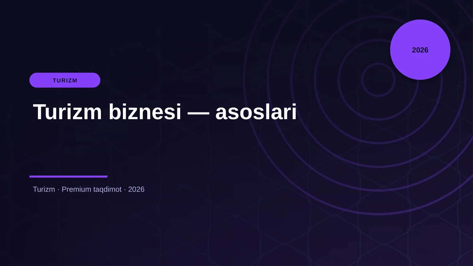 Turizm biznesi — asoslari
