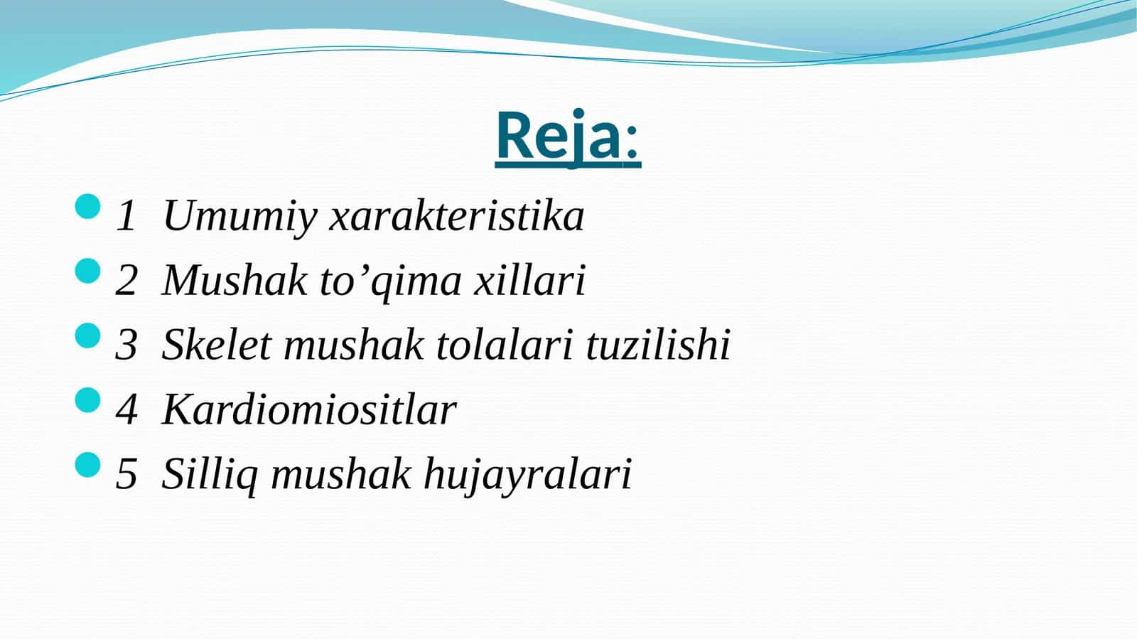 Mushak tўqimasi tuzilishi