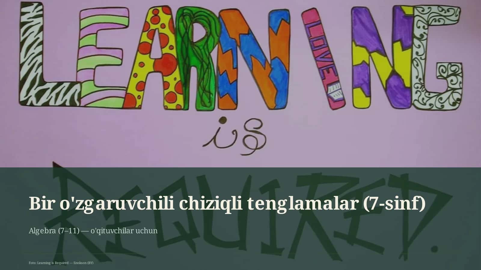 Bir o'zgaruvchili chiziqli tenglamalar (7-sinf)