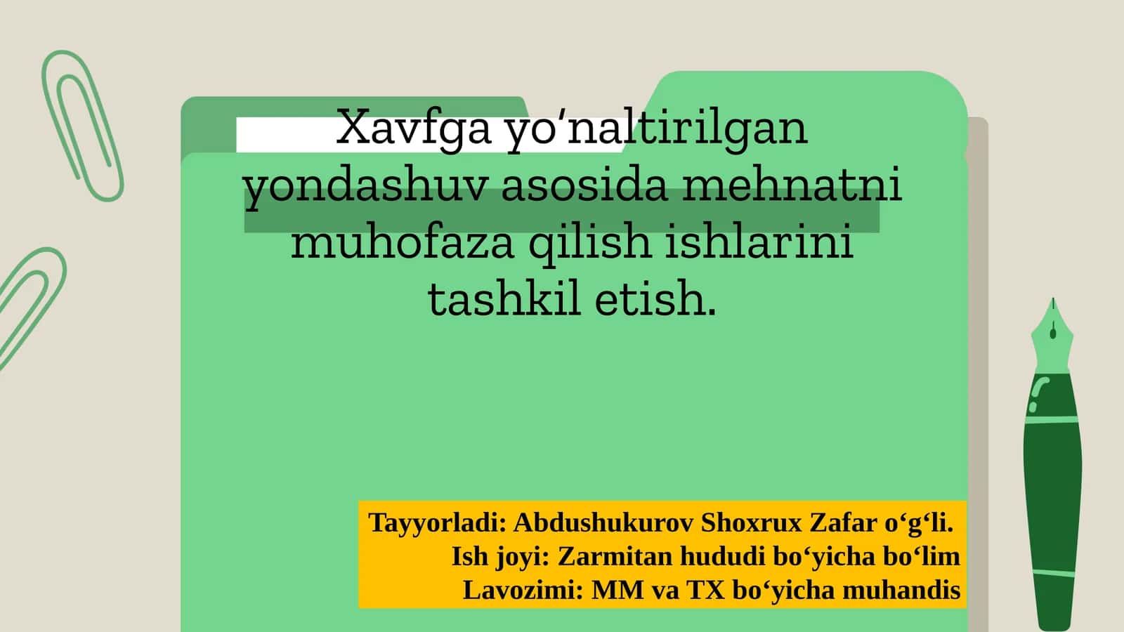 Xavfga yo‘naltirilgan yondashuv metodologiyasi