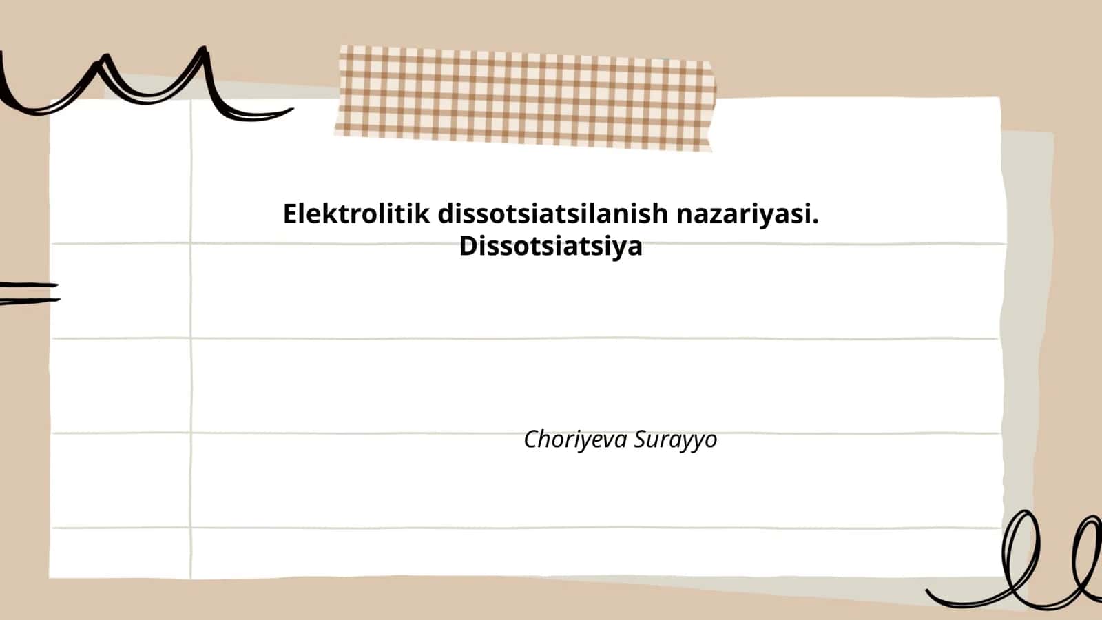 Elektrolitik dissotsiatsilаnish nаzаriyasi