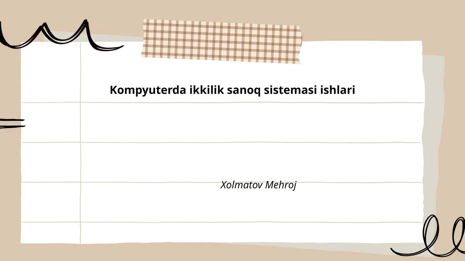 Kompyuterda ikkilik sanoq sistemasi ishlari