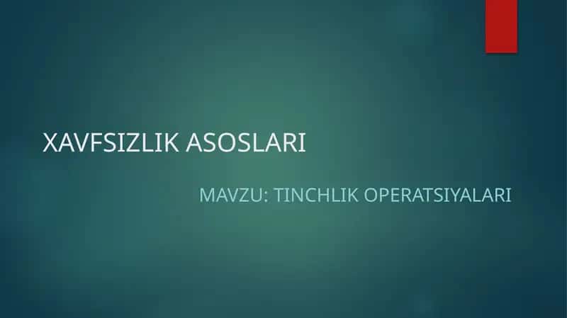 Tinchlik Operatsiyalari