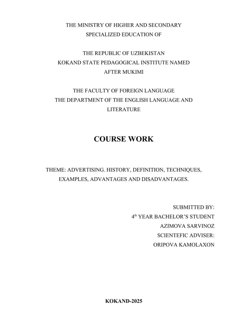 COURSE WORK