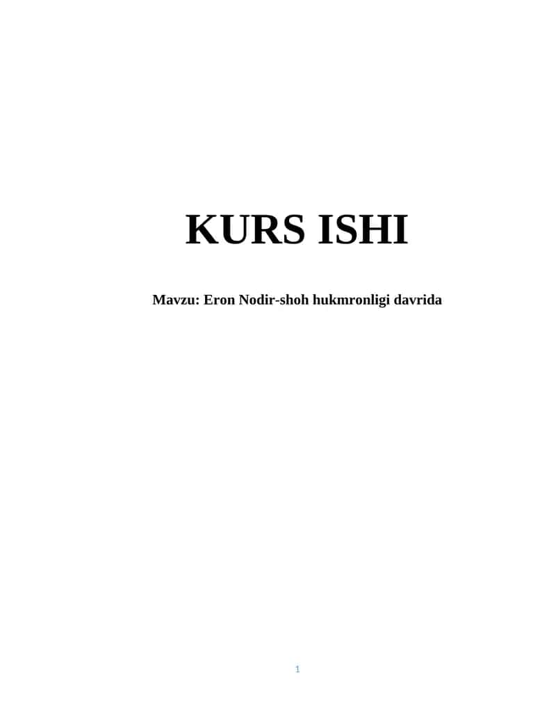 Eron Nodir-shoh hukmronligi davrida