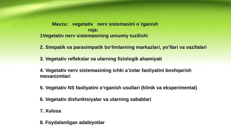 Vegetativ nerv sistema