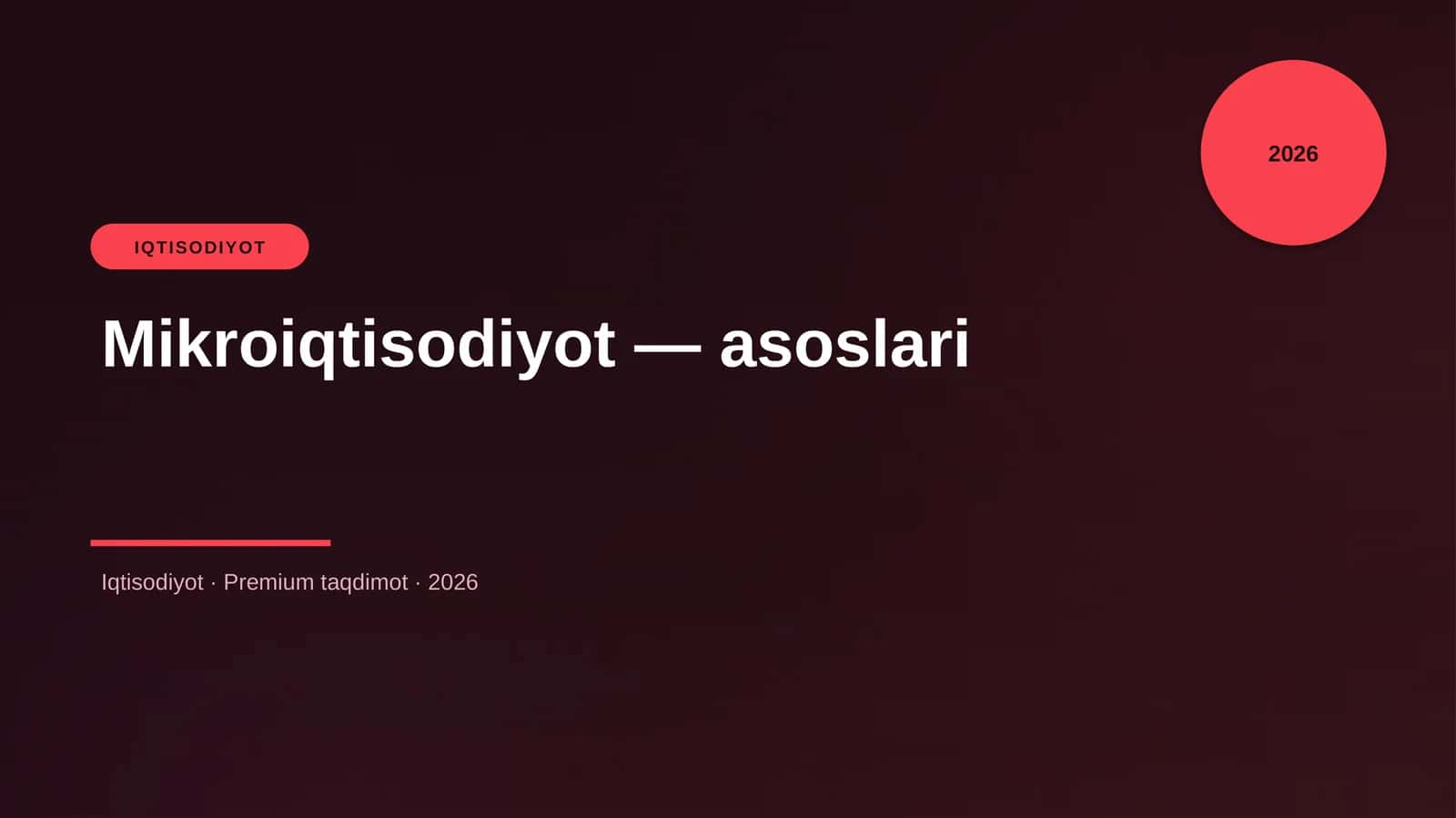 Mikroiqtisodiyot — asoslari