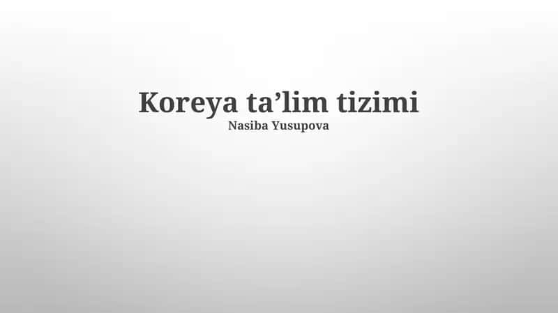 Koreya taʼlim tizimi