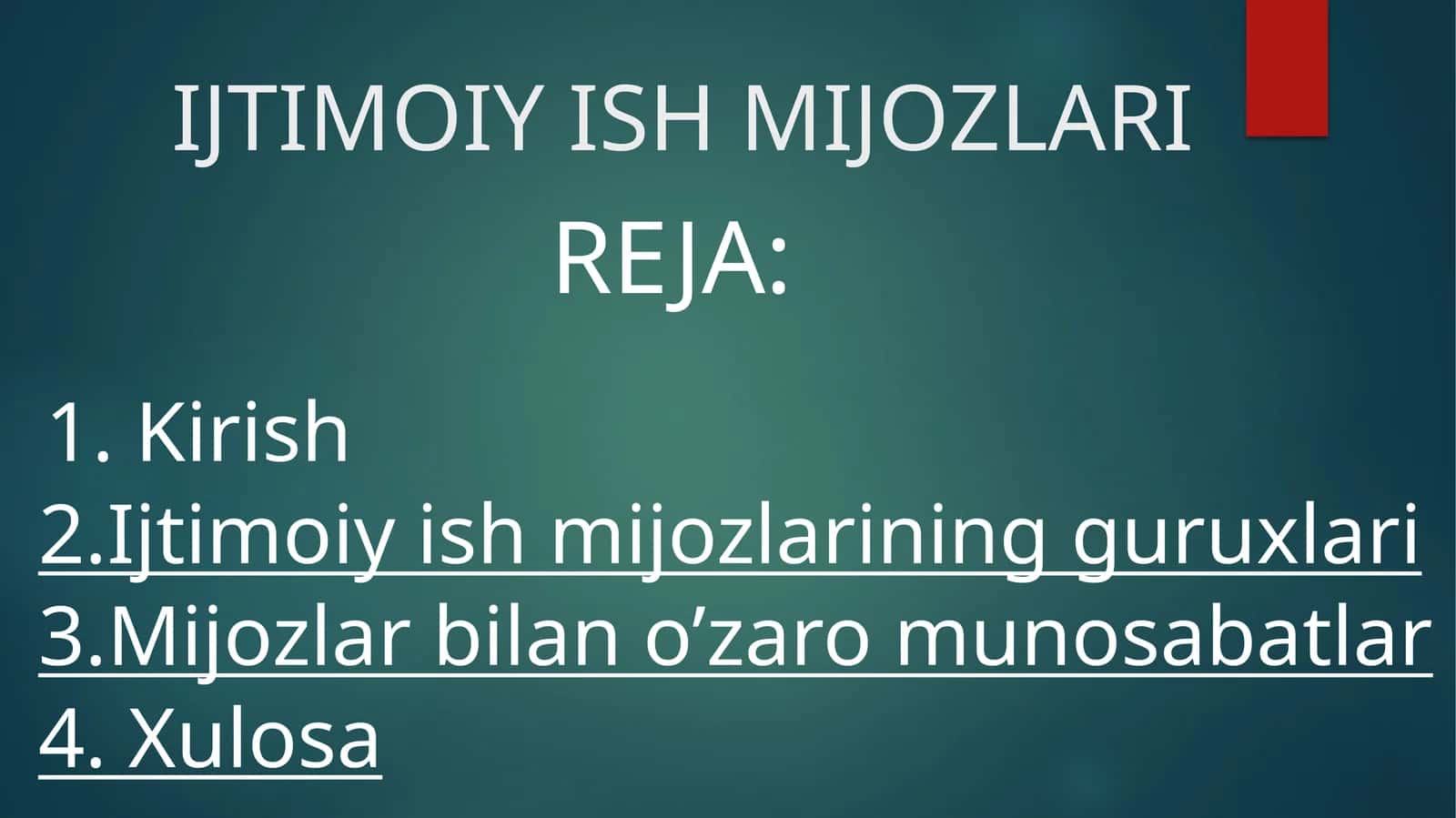 IJTIMOIY ISH MIJOZLARI