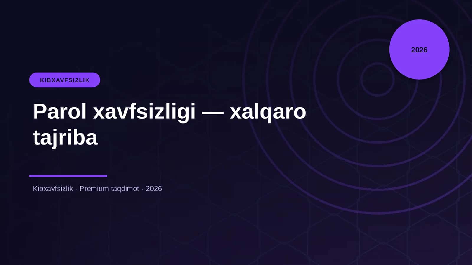Parol xavfsizligi — xalqaro tajriba