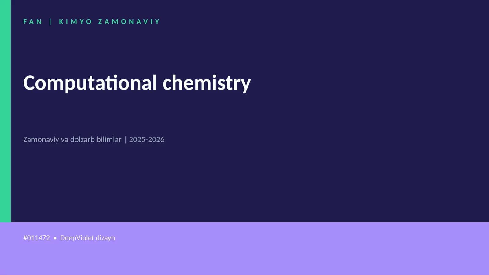 Computational chemistry