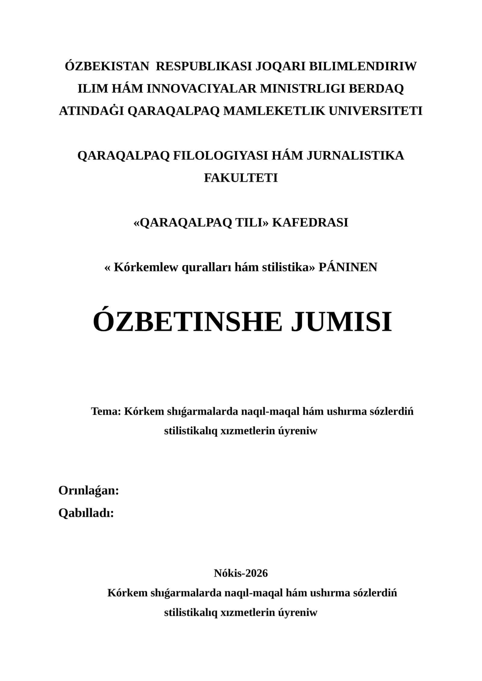 QARAQALPAQ TILI