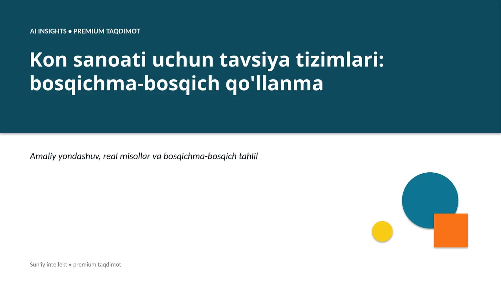 Kon sanoati uchun tavsiya tizimlari: bosqichma-bosqich qo'llanma