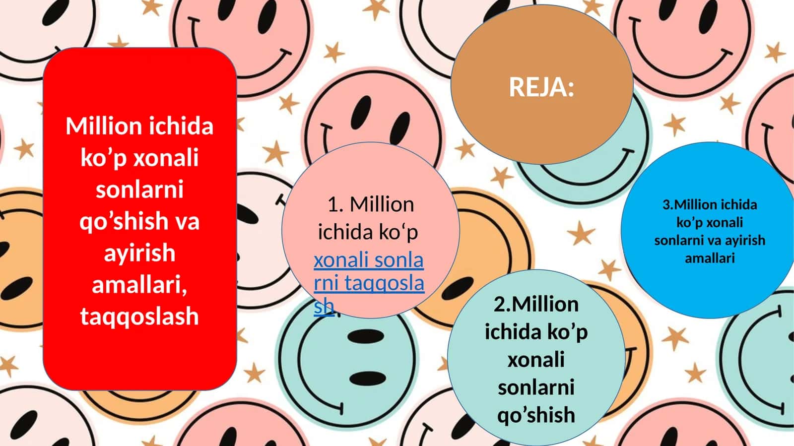 Million ichida ko‘pxonali sonlarni taqqoslash