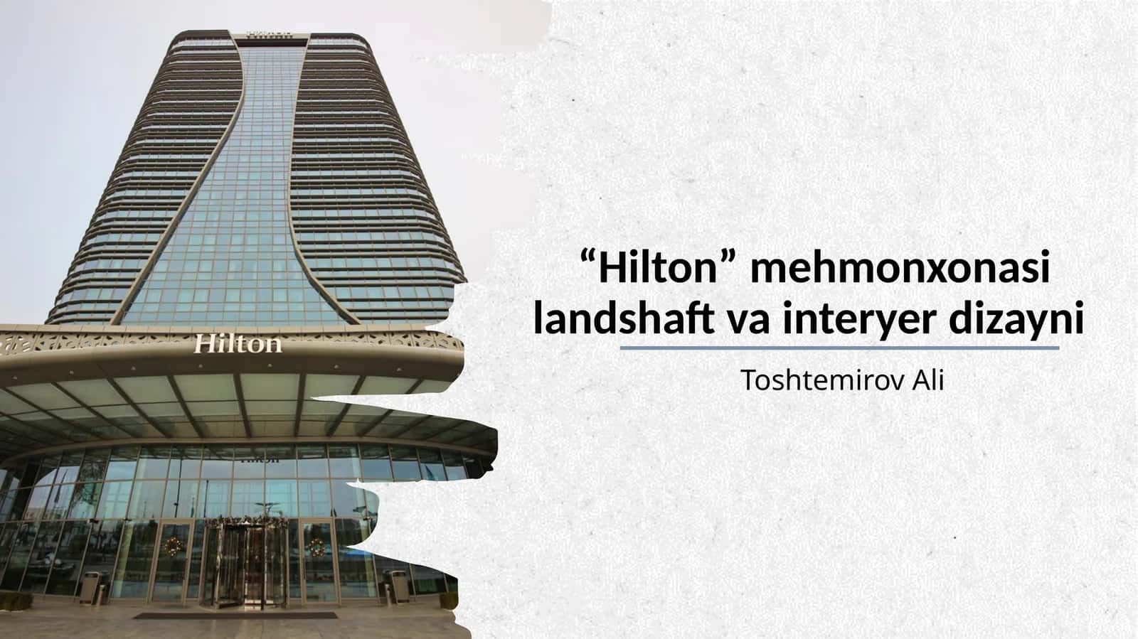 “Hilton”mehmonxonasilandshaftvainteryerdizayni