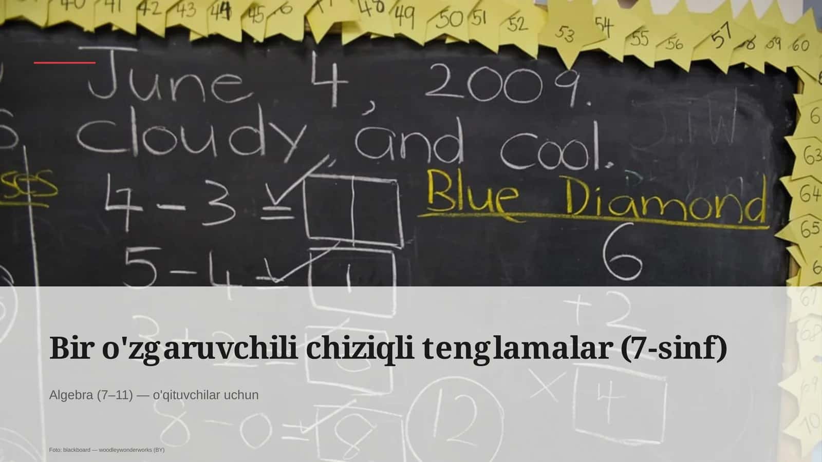 Bir o'zgaruvchili chiziqli tenglamalar (7-sinf)