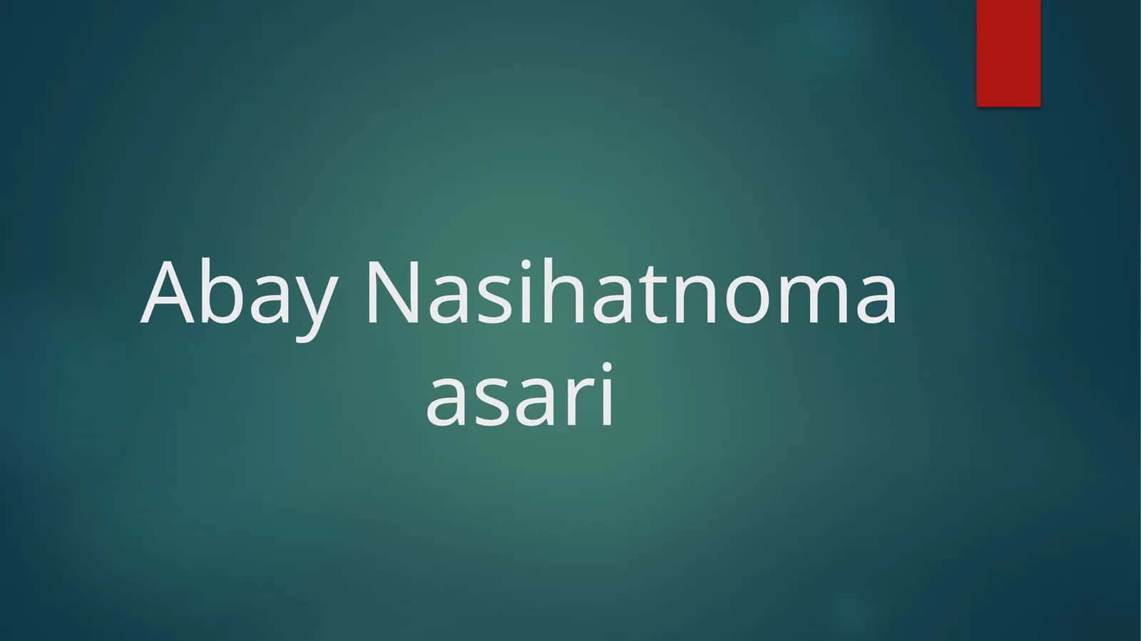 Abay Nasihatnoma asari