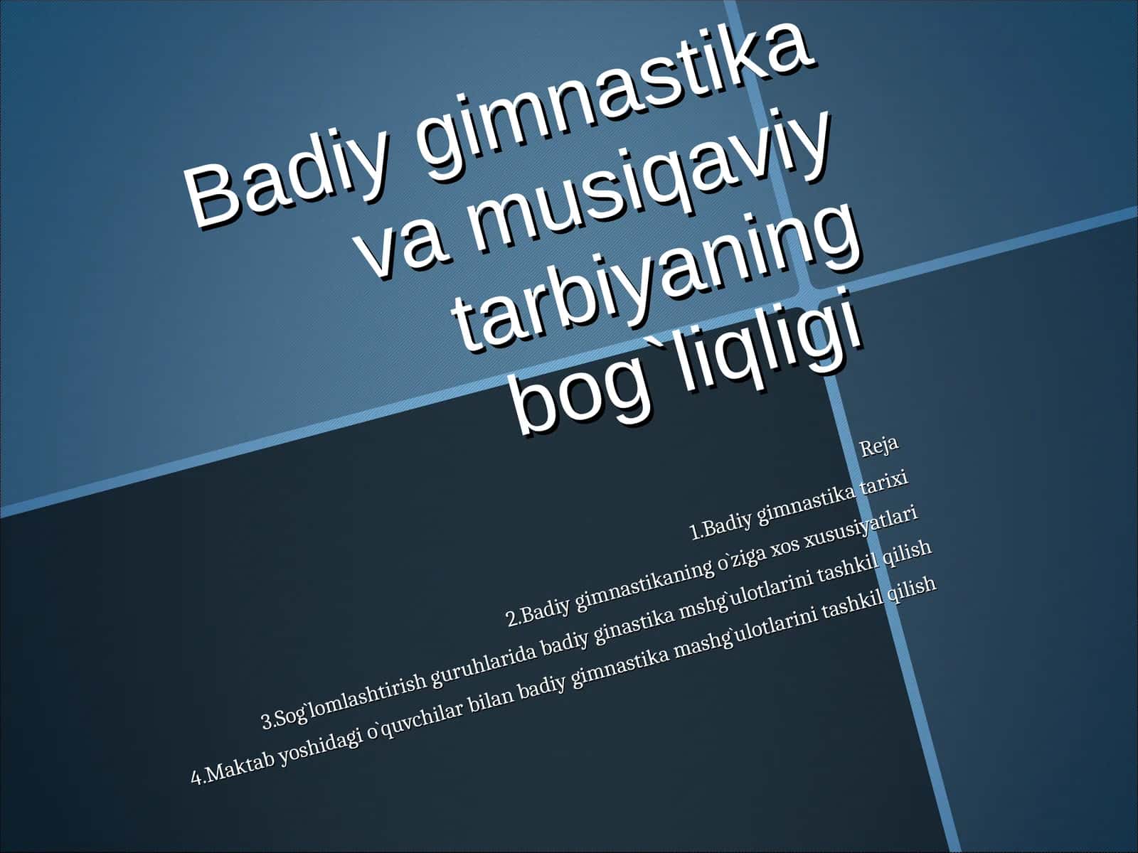 Badiy gimnastika va musiqaviy tarbiyaning bog`liqligi