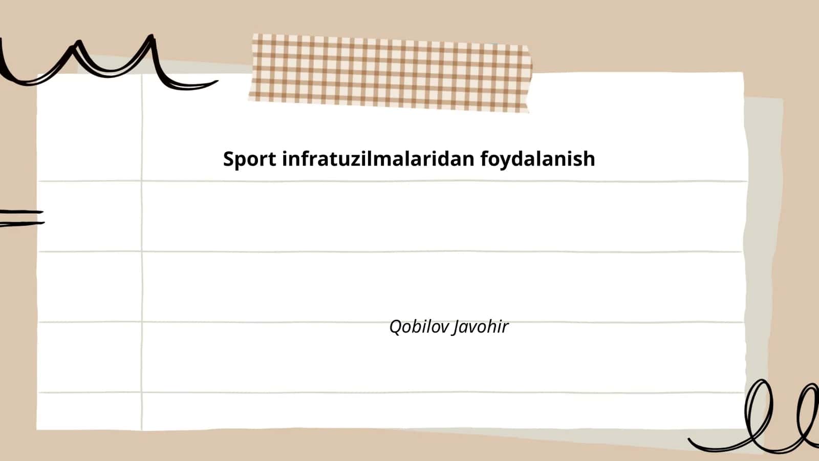 Sport infratuzilmalaridan foydalanish