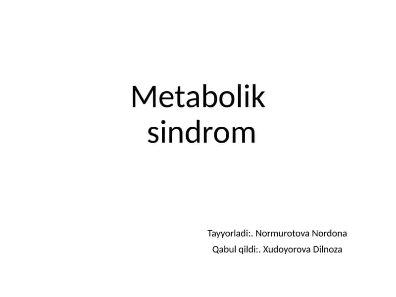 Metabolik sindrom