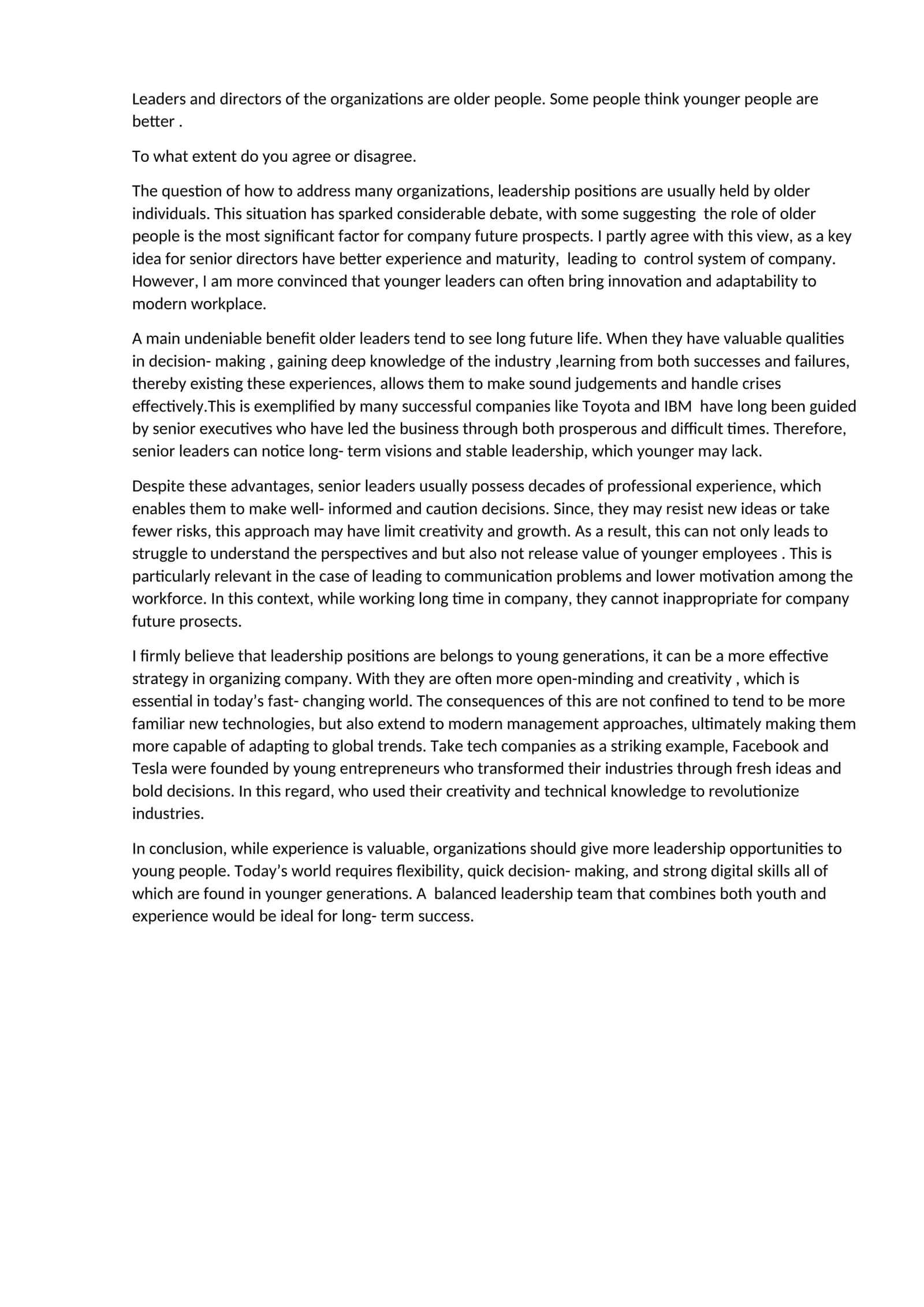 The Role of Older Leaders in Organizations