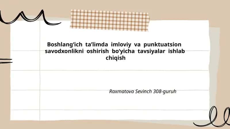 O‘quv dasturiga imlo va punktuatsiya kompetensiyalarini integratsiyalash