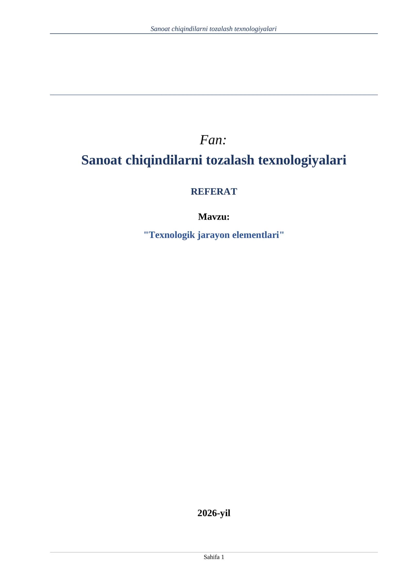Sanoat chiqindilarni tozalash texnologiyalari