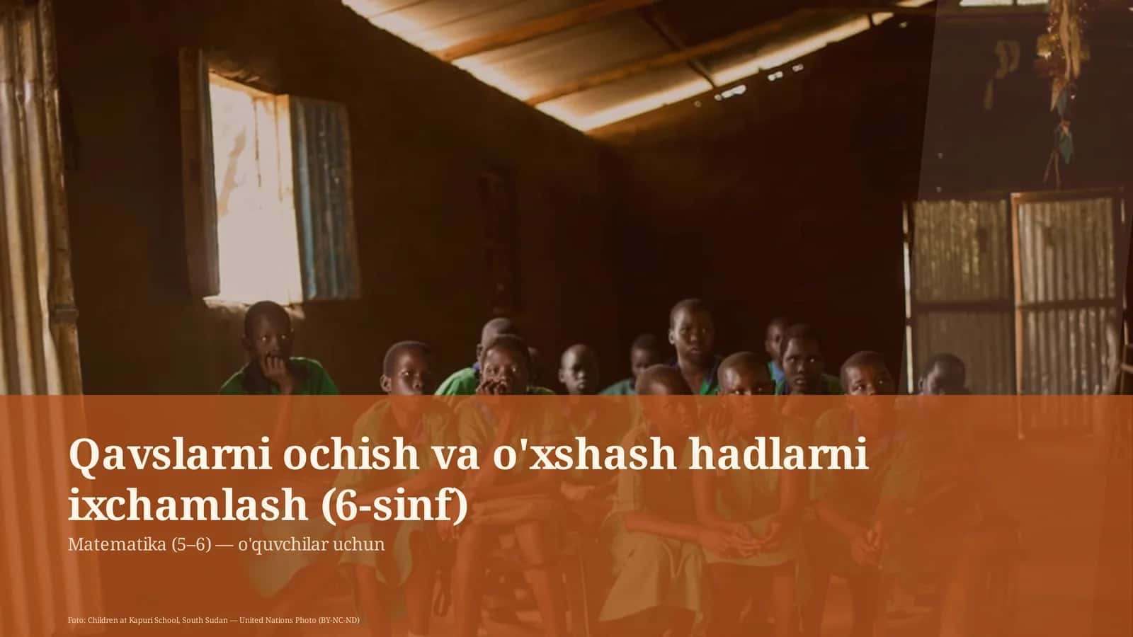 Qavslarni ochish va o'xshash hadlarni ixchamlash (6-sinf)