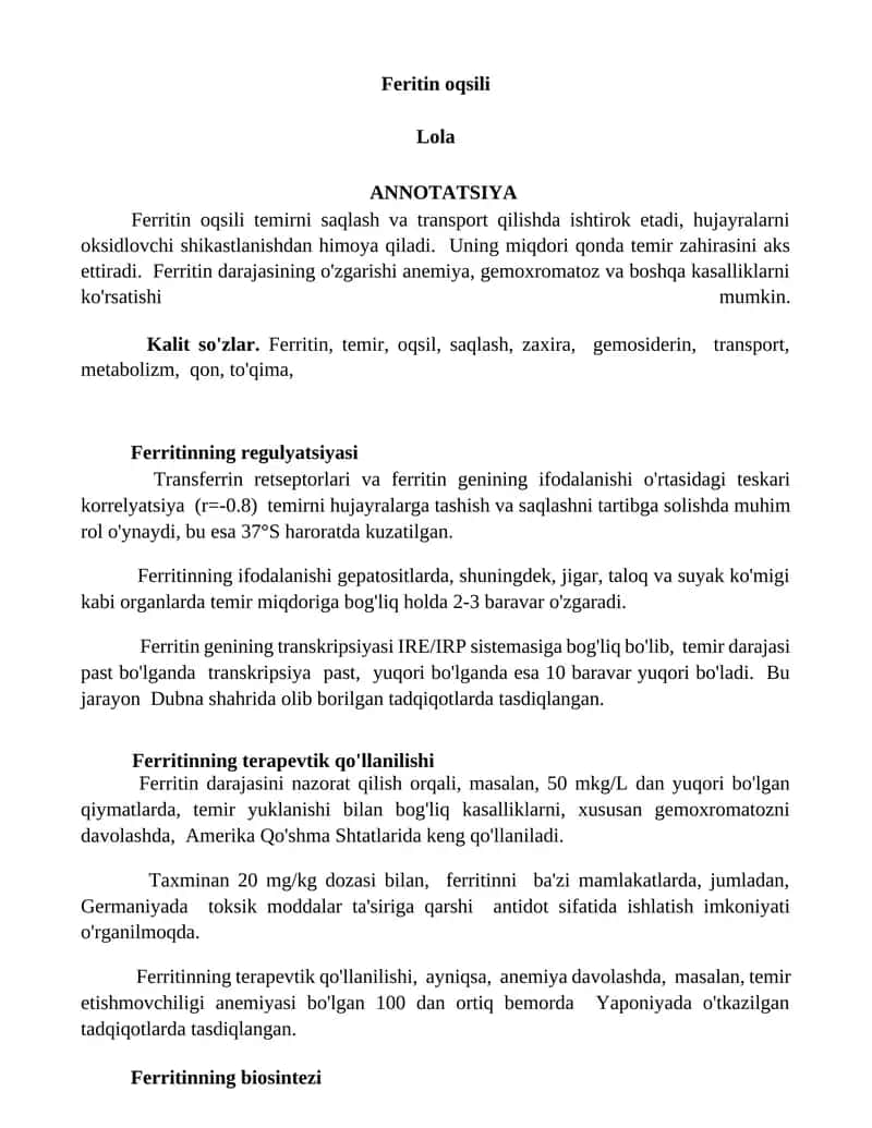 Ferritin oqsili