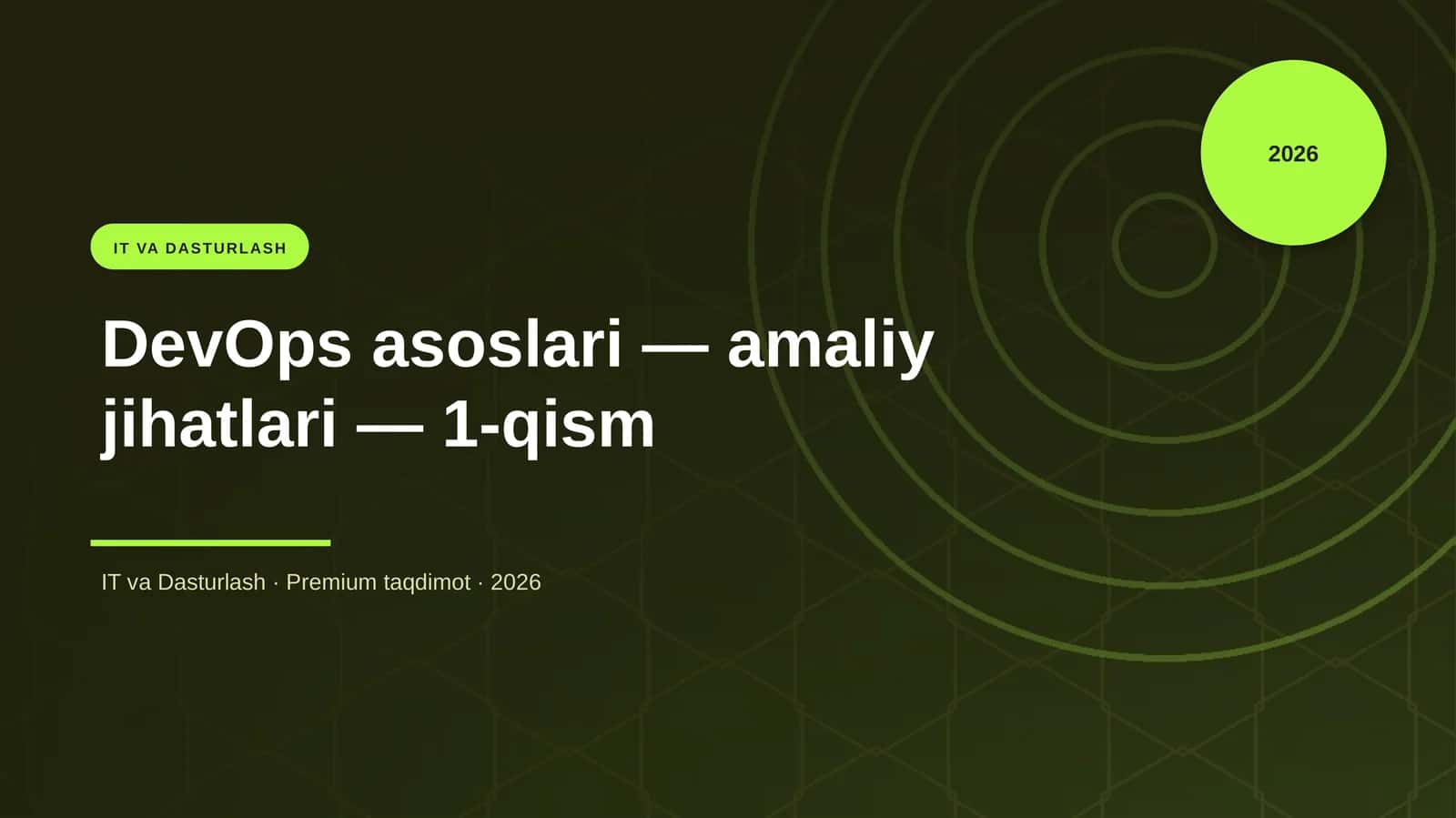 DevOps asoslari — amaliy jihatlari — 1-qism