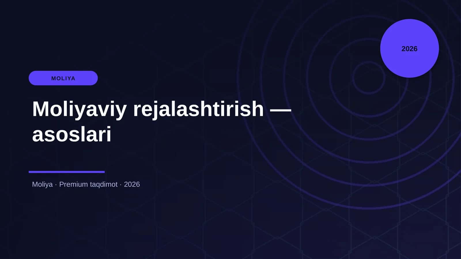 Moliyaviy rejalashtirish — asoslari