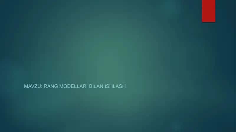 RGB rang modeli
