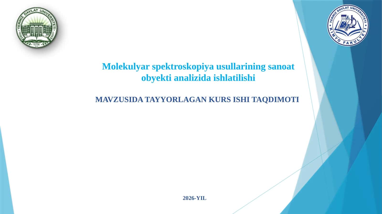 Molekulyarspektroskopiyausullariningsanoatobyektianalizidaishlatilishi