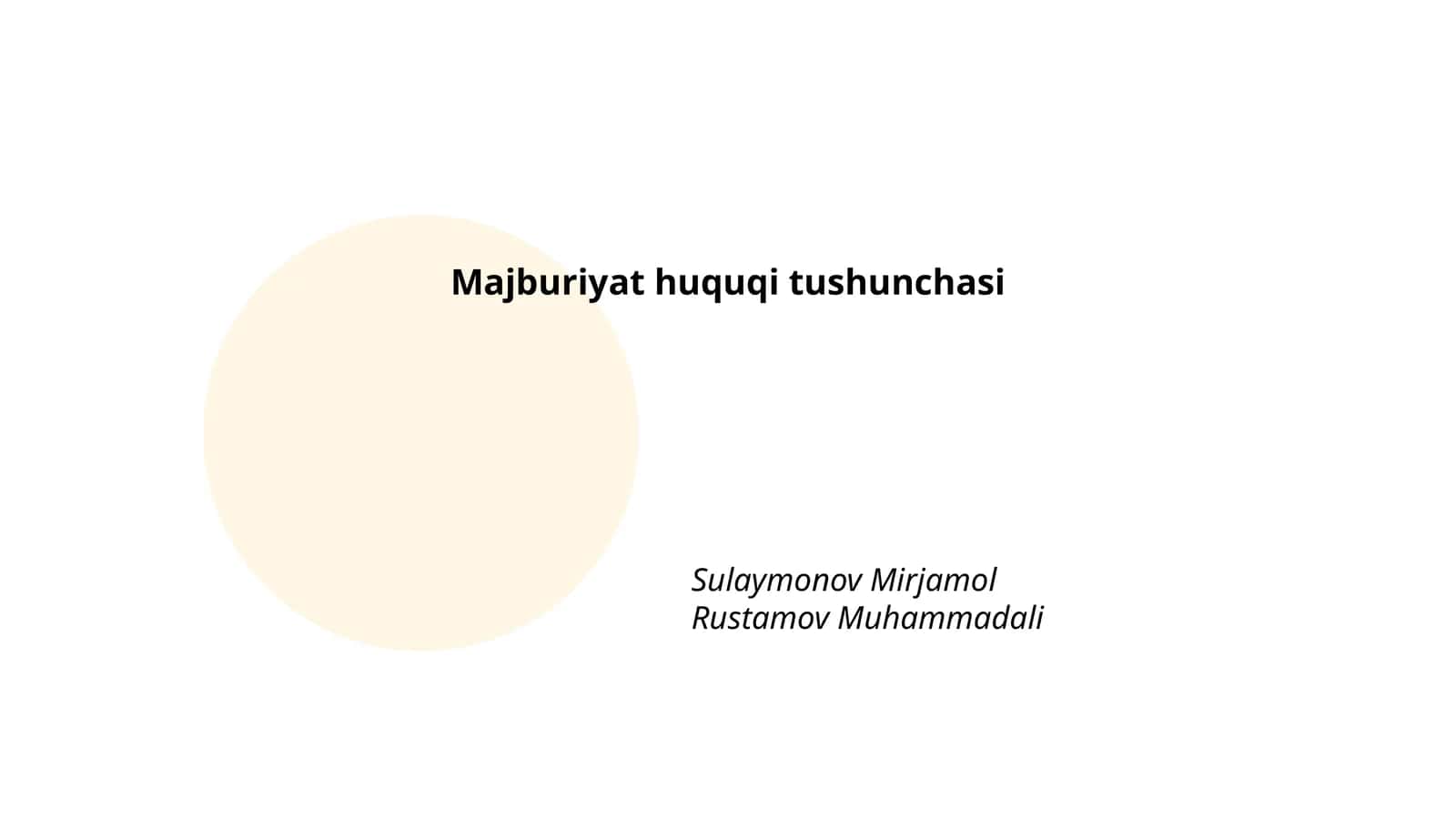 Majburiyat huquqi tushunchasi