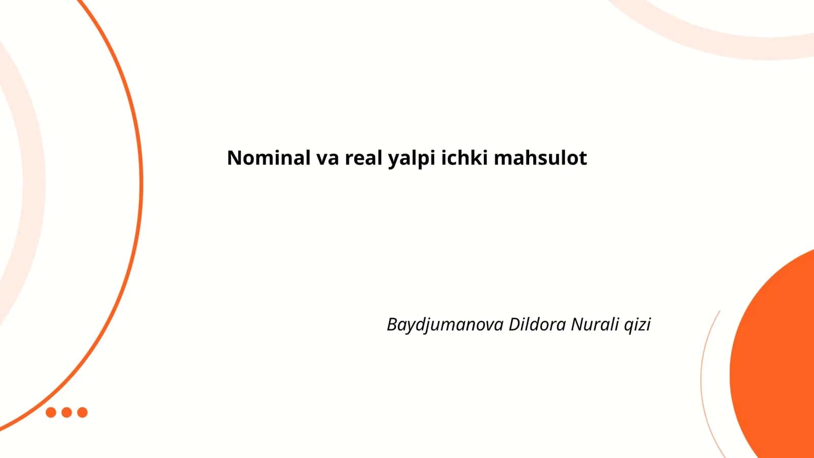 Nominal va real yalpi ichki mahsulot