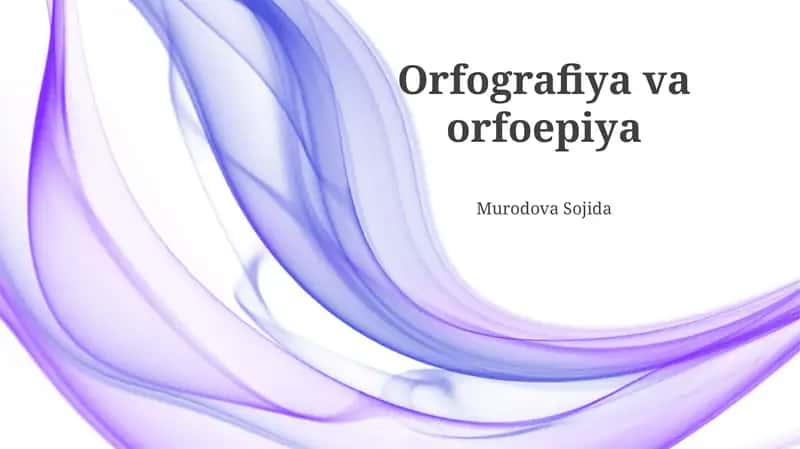 Orfografiya va orfoepiya