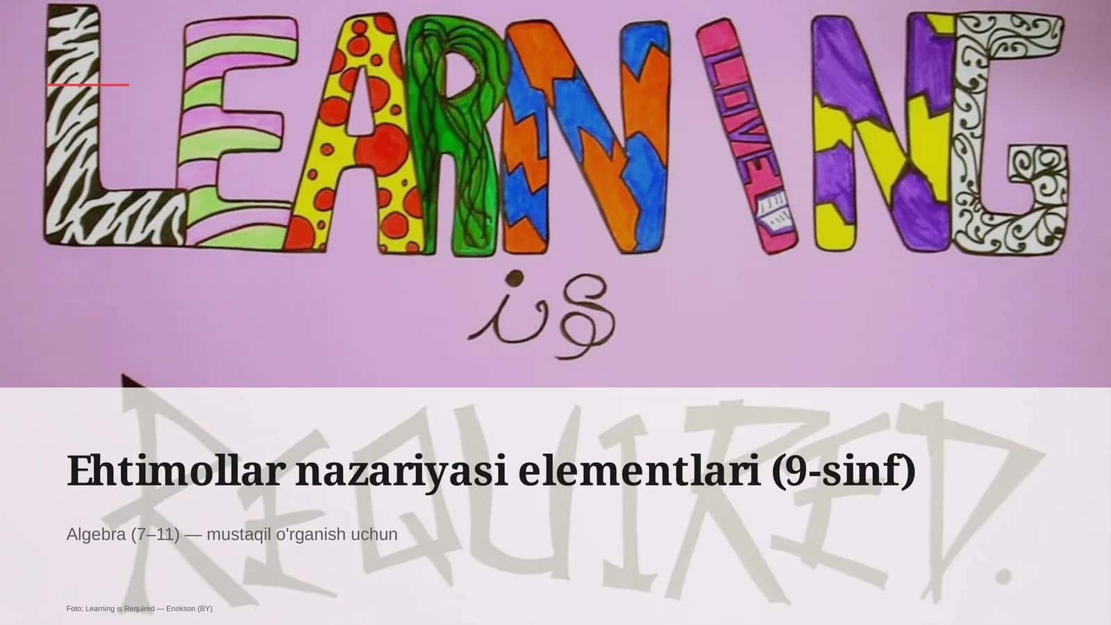 Ehtimollar nazariyasi elementlari (9-sinf)