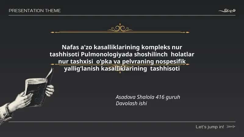 Nafas a'zo kasalliklarining kompleks nur tashhisoti Pulmonologiyada shoshilinch holatlar nur tashxisi
