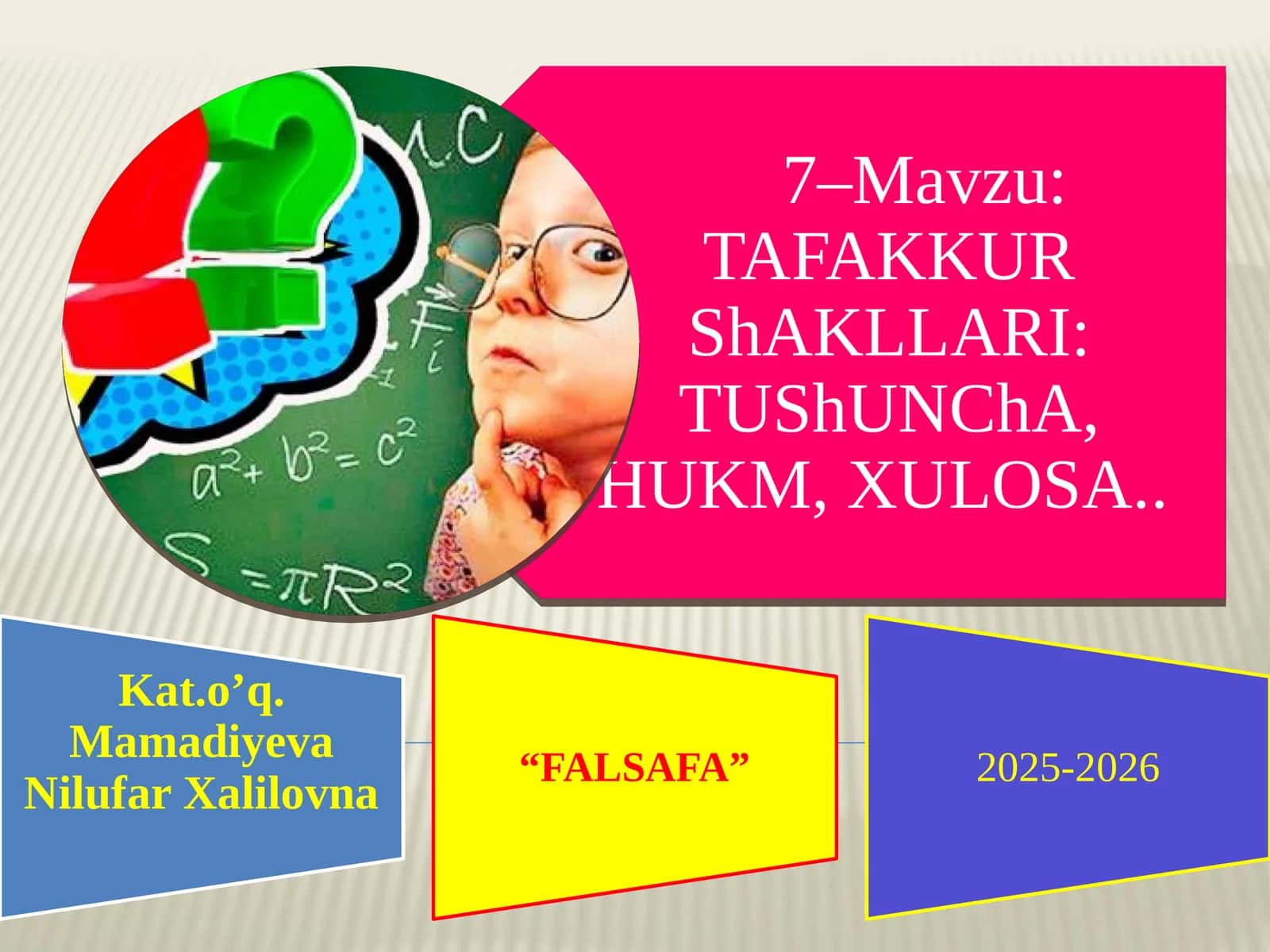 Tushuncha va uning turlari
