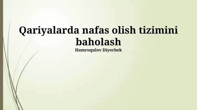 Konchlarda nafas olish tizimini baholash