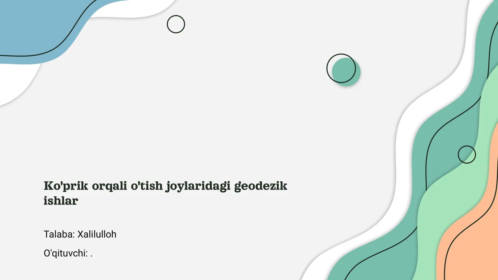 Ko'prik orqali o'tish joylaridagi geodezik ishlar