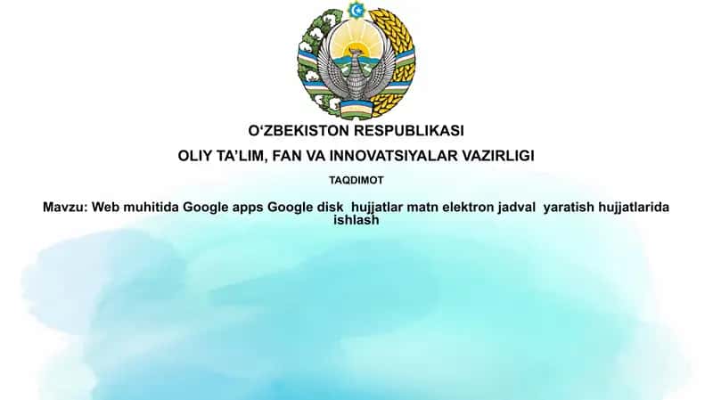 Google Ilovalari va Google Disk Asoslari