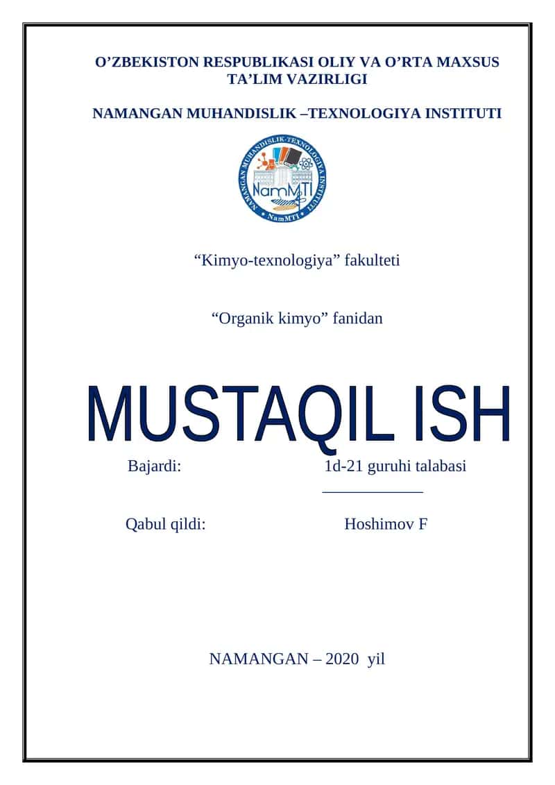 Alkanlar tuzulishi