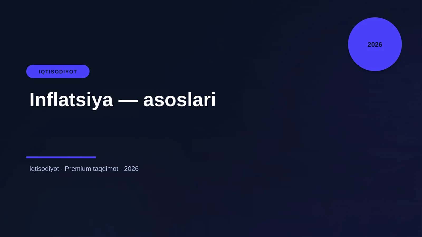 Inflatsiya — asoslari