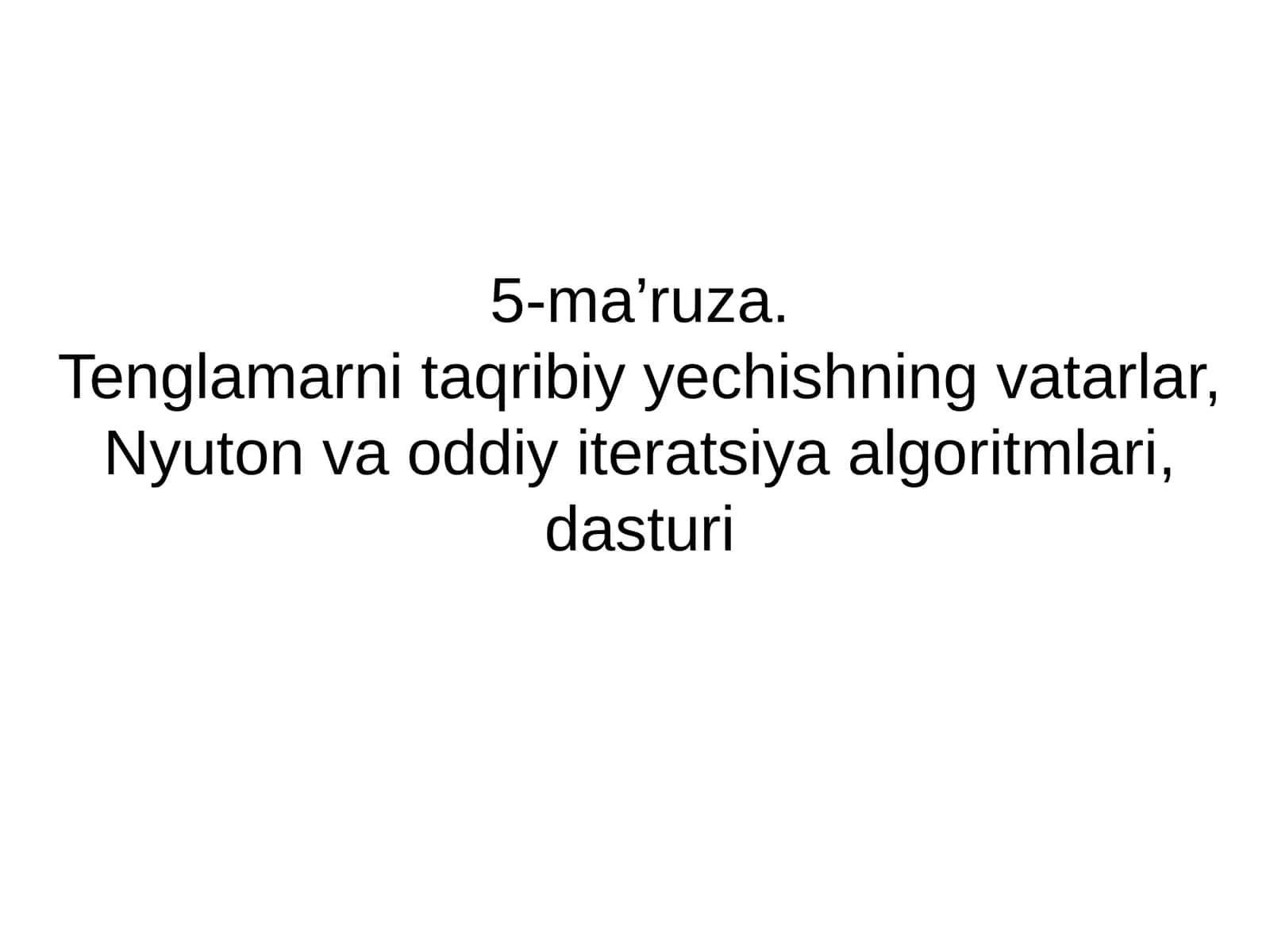 5-ma’ruza